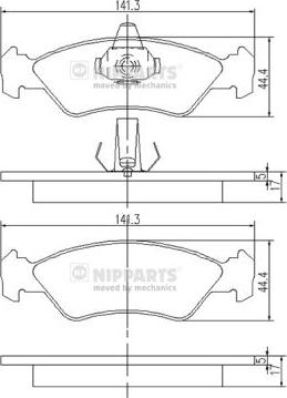 Nipparts J3603049 - Kit de plaquettes de frein, frein à disque cwaw.fr