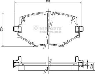 Nipparts J3603044 - Kit de plaquettes de frein, frein à disque cwaw.fr