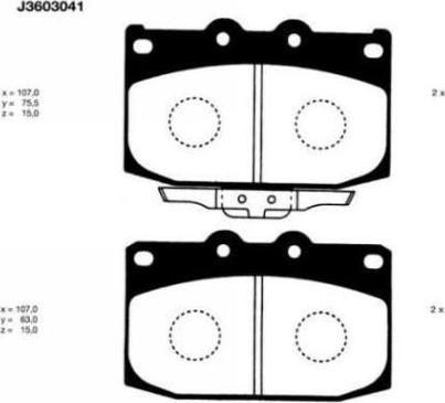 Nipparts J3603041 - Kit de plaquettes de frein, frein à disque cwaw.fr