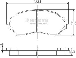 Nipparts J3603047 - Kit de plaquettes de frein, frein à disque cwaw.fr