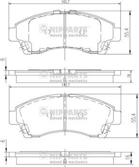 Nipparts J3603054 - Kit de plaquettes de frein, frein à disque cwaw.fr