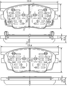 Nipparts J3603055 - Kit de plaquettes de frein, frein à disque cwaw.fr