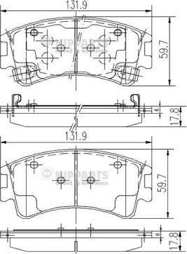 Nipparts J3603056 - Kit de plaquettes de frein, frein à disque cwaw.fr