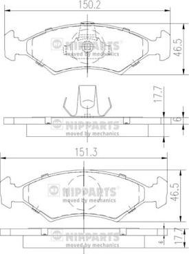 Nipparts J3603050 - Kit de plaquettes de frein, frein à disque cwaw.fr