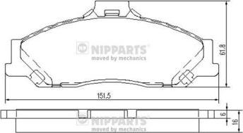 Nipparts J3603053 - Kit de plaquettes de frein, frein à disque cwaw.fr