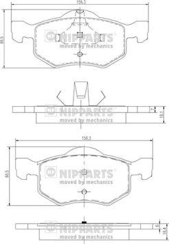 Nipparts J3603057 - Kit de plaquettes de frein, frein à disque cwaw.fr