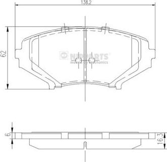 Nipparts J3603066 - Kit de plaquettes de frein, frein à disque cwaw.fr