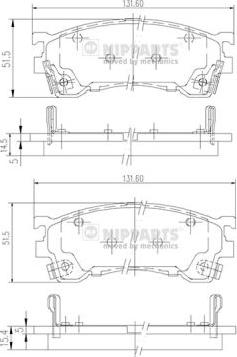 Nipparts J3603061 - Kit de plaquettes de frein, frein à disque cwaw.fr