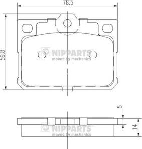 Nipparts J3603010 - Kit de plaquettes de frein, frein à disque cwaw.fr