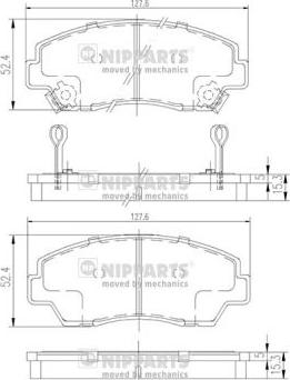 Nipparts J3603034 - Kit de plaquettes de frein, frein à disque cwaw.fr