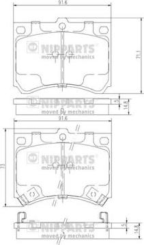 Nipparts J3603035 - Kit de plaquettes de frein, frein à disque cwaw.fr