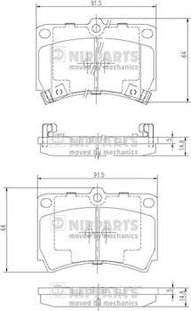 Nipparts J3603036 - Kit de plaquettes de frein, frein à disque cwaw.fr