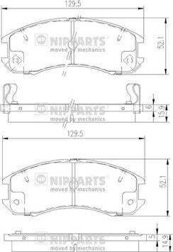 Nipparts J3603031 - Kit de plaquettes de frein, frein à disque cwaw.fr