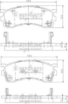 Nipparts J3603038 - Kit de plaquettes de frein, frein à disque cwaw.fr