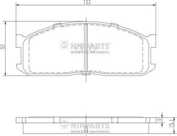 Nipparts J3603025 - Kit de plaquettes de frein, frein à disque cwaw.fr