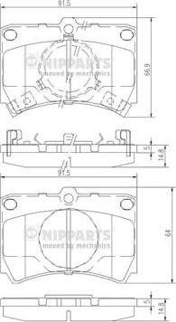 Nipparts J3603026 - Kit de plaquettes de frein, frein à disque cwaw.fr