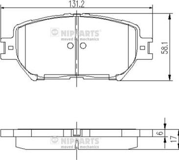 Nipparts J3602099 - Kit de plaquettes de frein, frein à disque cwaw.fr