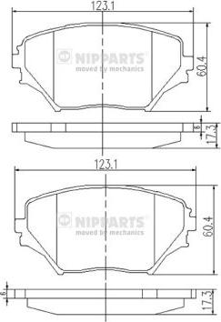 Nipparts J3602095 - Kit de plaquettes de frein, frein à disque cwaw.fr