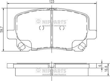 Nipparts J3602096 - Kit de plaquettes de frein, frein à disque cwaw.fr