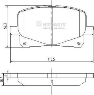 Nipparts J3602090 - Kit de plaquettes de frein, frein à disque cwaw.fr