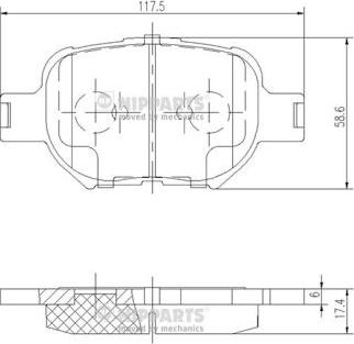 Nipparts J3602091 - Kit de plaquettes de frein, frein à disque cwaw.fr