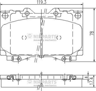 Nipparts J3602097 - Kit de plaquettes de frein, frein à disque cwaw.fr