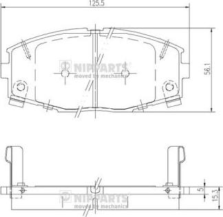 Nipparts J3602045 - Kit de plaquettes de frein, frein à disque cwaw.fr