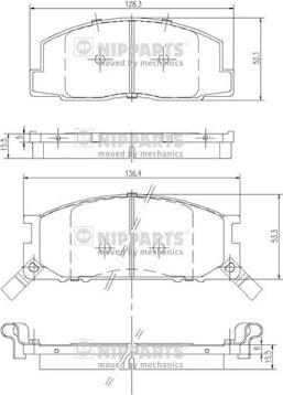 Nipparts J3602042 - Kit de plaquettes de frein, frein à disque cwaw.fr