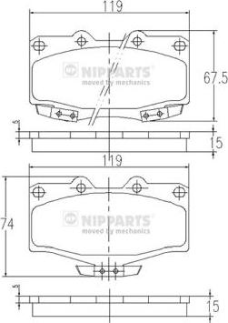 Nipparts J3602054 - Kit de plaquettes de frein, frein à disque cwaw.fr