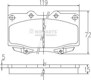 Nipparts J3602055 - Kit de plaquettes de frein, frein à disque cwaw.fr