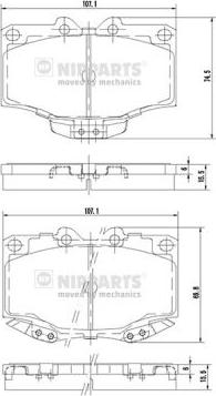 Nipparts J3602056 - Kit de plaquettes de frein, frein à disque cwaw.fr