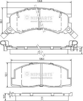 Nipparts J3602050 - Kit de plaquettes de frein, frein à disque cwaw.fr