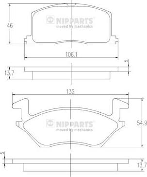 Nipparts J3602057 - Kit de plaquettes de frein, frein à disque cwaw.fr