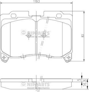 Nipparts J3602069 - Kit de plaquettes de frein, frein à disque cwaw.fr