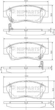 Nipparts J3602064 - Kit de plaquettes de frein, frein à disque cwaw.fr