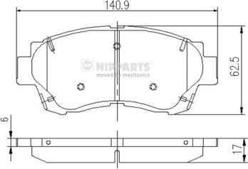 Nipparts J3602060 - Kit de plaquettes de frein, frein à disque cwaw.fr