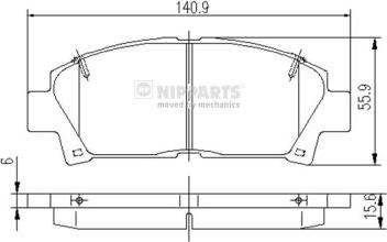 Nipparts J3602063 - Kit de plaquettes de frein, frein à disque cwaw.fr