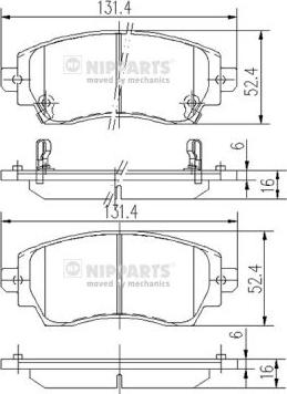 Nipparts J3602089 - Kit de plaquettes de frein, frein à disque cwaw.fr