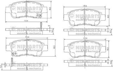 Nipparts J3602086 - Kit de plaquettes de frein, frein à disque cwaw.fr