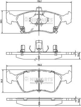 Nipparts J3602080 - Kit de plaquettes de frein, frein à disque cwaw.fr