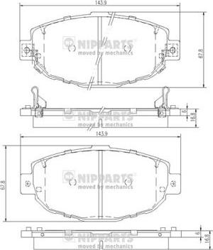 Nipparts J3602087 - Kit de plaquettes de frein, frein à disque cwaw.fr