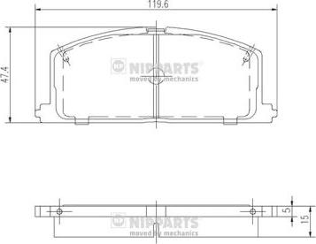 Nipparts J3602035 - Kit de plaquettes de frein, frein à disque cwaw.fr