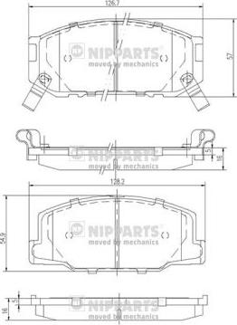 Nipparts J3602031 - Kit de plaquettes de frein, frein à disque cwaw.fr