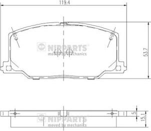 Nipparts J3602037 - Kit de plaquettes de frein, frein à disque cwaw.fr