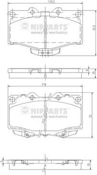 Nipparts J3602071 - Kit de plaquettes de frein, frein à disque cwaw.fr