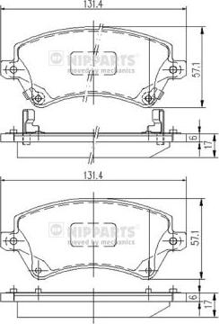 Nipparts J3602101 - Kit de plaquettes de frein, frein à disque cwaw.fr