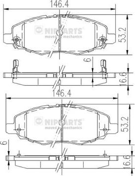 Nipparts J3602108 - Kit de plaquettes de frein, frein à disque cwaw.fr