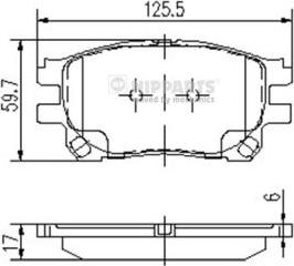 Nipparts J3602119 - Kit de plaquettes de frein, frein à disque cwaw.fr