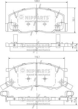 Nipparts J3602114 - Kit de plaquettes de frein, frein à disque cwaw.fr