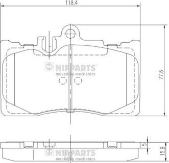 Nipparts J3602111 - Kit de plaquettes de frein, frein à disque cwaw.fr